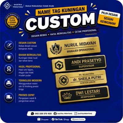 Name tag kuningan